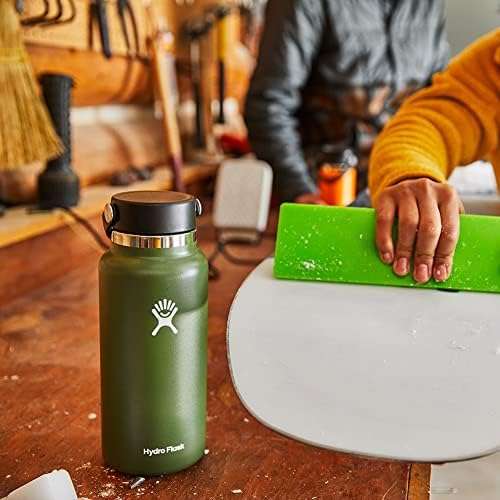 Hydro Flask wide mouth straw lid reusable water bottle