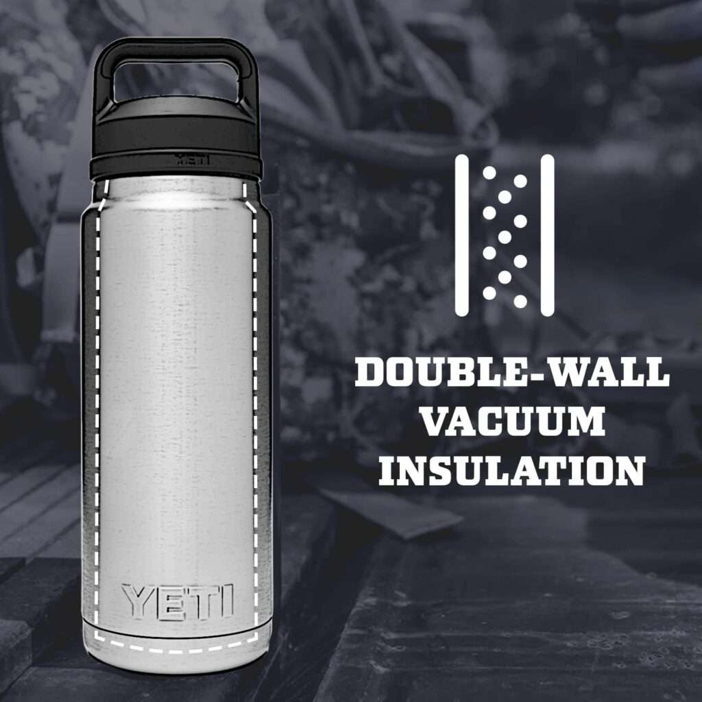 Double wall vacuum insulation water bottle yetti