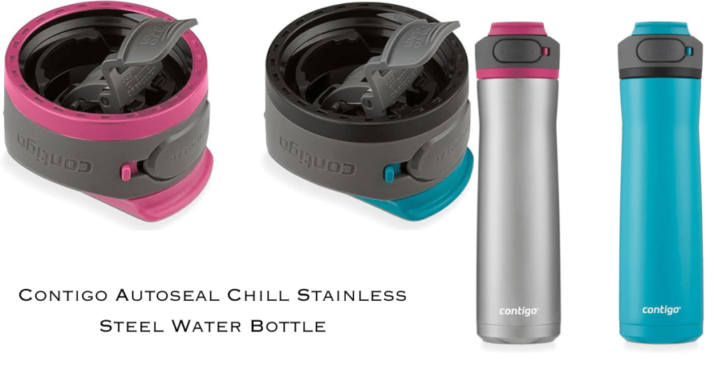Contigo Autoseal Chill Stainless Steel insulated Water Bottle with lid, 2 bottles with 2 lid